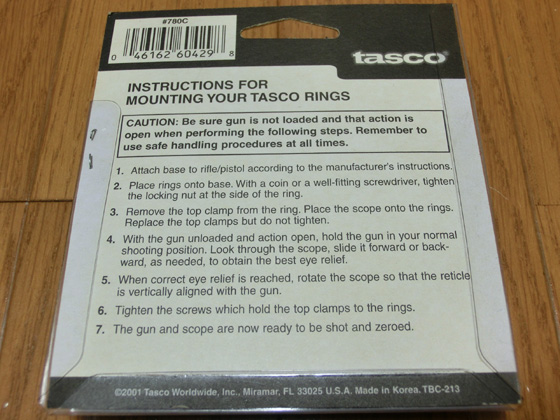 tasco #780c 30mm Ring